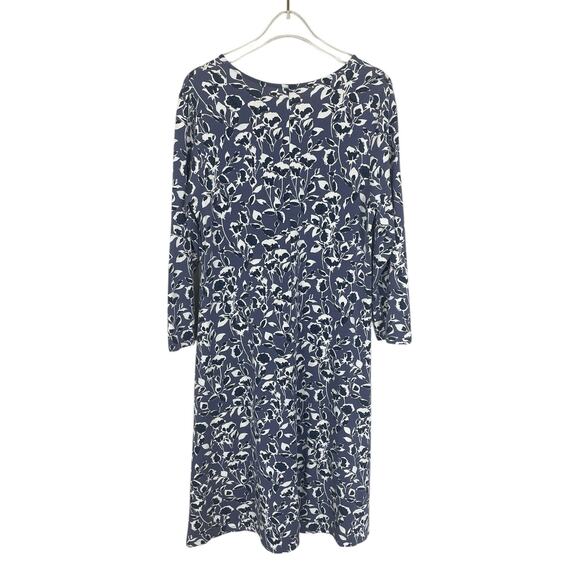 Garnet Hill Seamed Knit Trapeze Dress Nightshadow Floral Small Travel Vacation - Picture 10 of 15